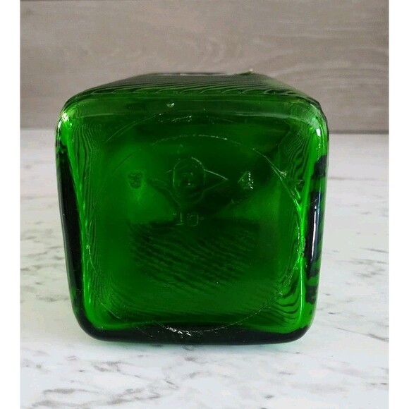 Vintage Owens Illinois Green Ribbed Glass Cereal Canister Depression Glass - Picture 8 of 9